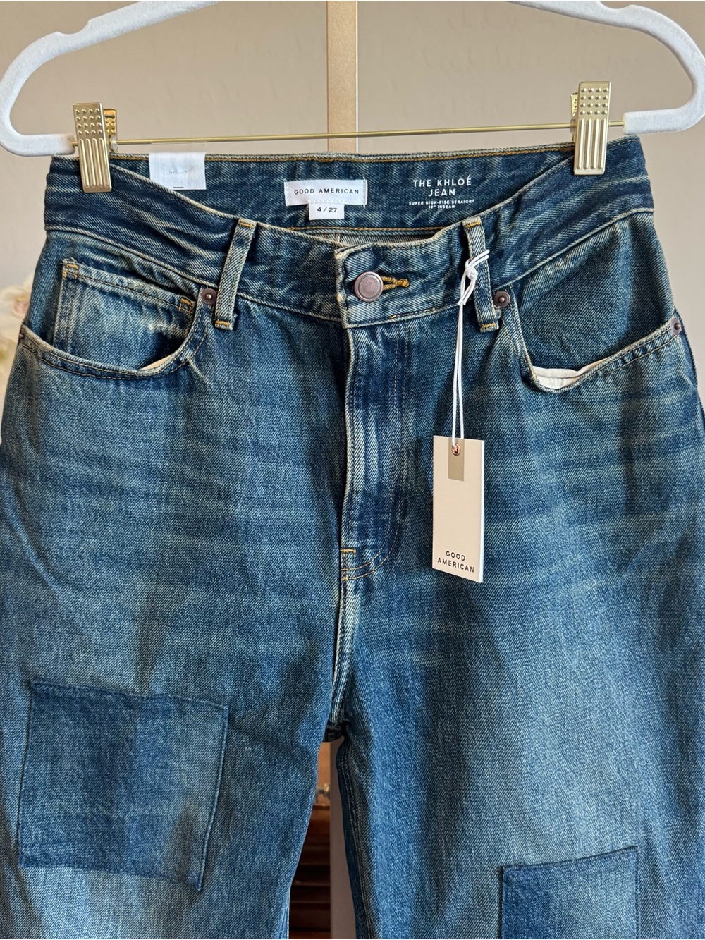 Good American The Khloé Jean Patchwork Straight 27 - Picture 8 of 14